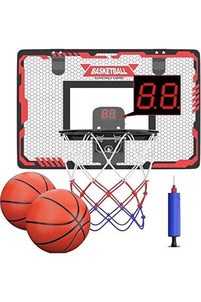 GENERAL Indoor Basketball Hoop for Kids and Adults 2 Balls and Electronic Sco...