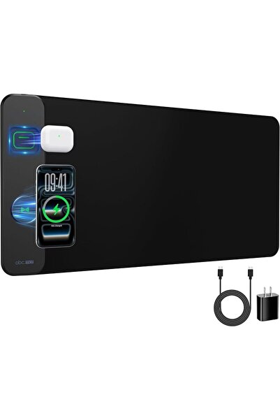 GENERAL Magnetic Wireless Charging Mouse Pad, 31.5"x15.8" Large Desk Mat