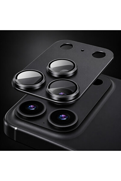 MEKTEK İphone 18 Pro Max Uyumlu Pürüzsüz Çerçeveli Tam Koruma Kamera Camı / L...