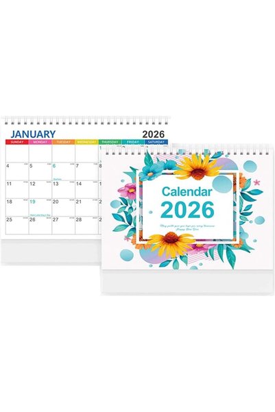 GENERAL Small Desk Calendar 2026 Standing Flip Desktop Calendar from January ...