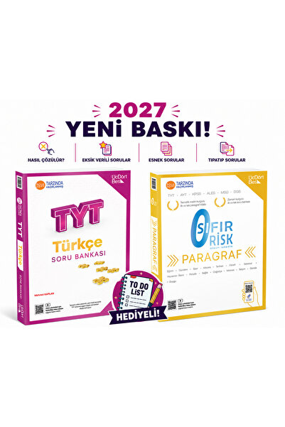 Üç Dört Beş Yayıncılık 345 - Paragraf Sıfır Risk - TYT Türkçe 2027 GÜNCEL BAS...