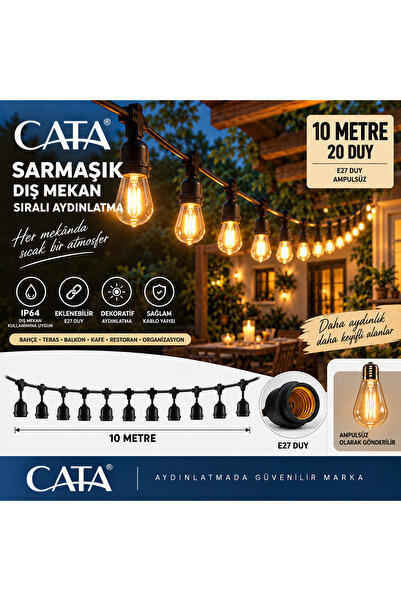 Cata Sarmaşık Dış Mekan Sıralı Aydınlatma Kablosu