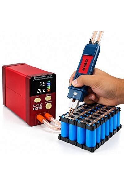 exeo 801D 12 kW Pil Puntalama Makinesi Kapasitif Spot Punta Kaynak Makinesi