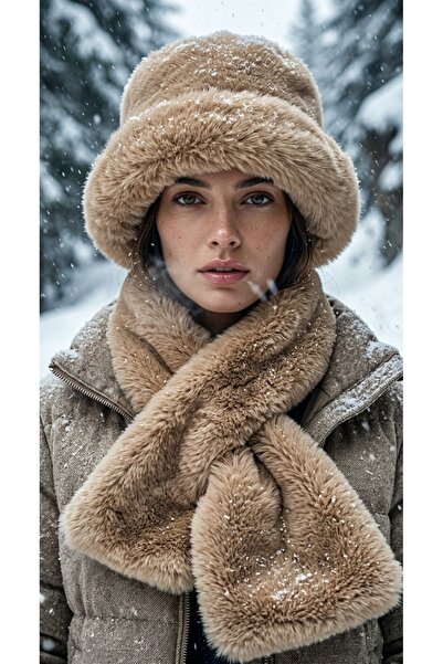 emybox Women's Soft Plush Bucket Hat and Scarf Set - Adjustable Imported Fluf...