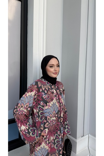 MERVIS BUTIK PAMUK VİSKON FERMUARLI MODEL NAMAZ ELBİSESİ