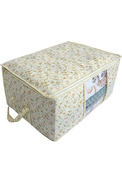Kuber Industries Metalic Print Non Woven Under Bed Storage Bag, Brown, 64 X 4...