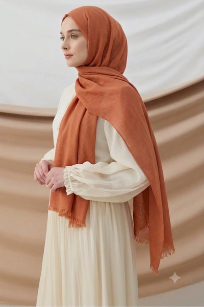 Nazellaa سلسلة أيا من القطن الناعم بلون السلمون الفاتح