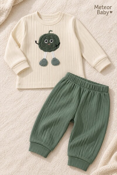 METEOR BABY Baby Set with Cute Pumpkin Figure, 2-Piece Top and Bottom Set, Se...