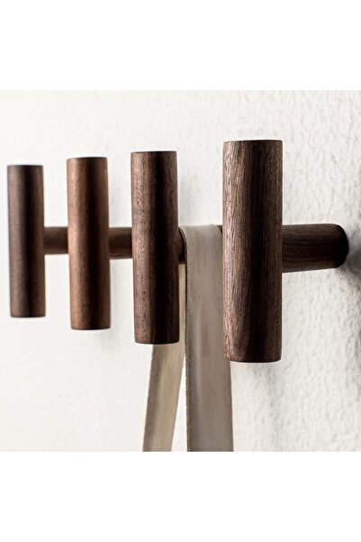 MAKINGTEC 4Pack Walnut Coat Hooks, Wall Mounted Pegs Wooden Organizer Hangers...