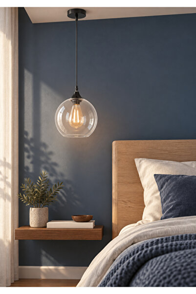 Generic Brand Black Suspension Lighting with E27 Base and 20cm Diameter Ha/B5...