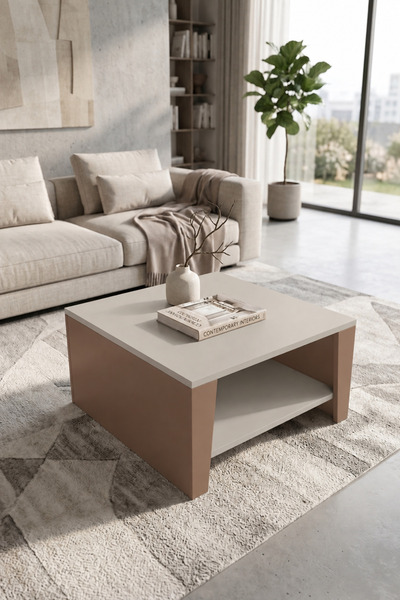 OBİ Atölye Cadenza Modern Bohem Kare Raflı Orta Sehpa