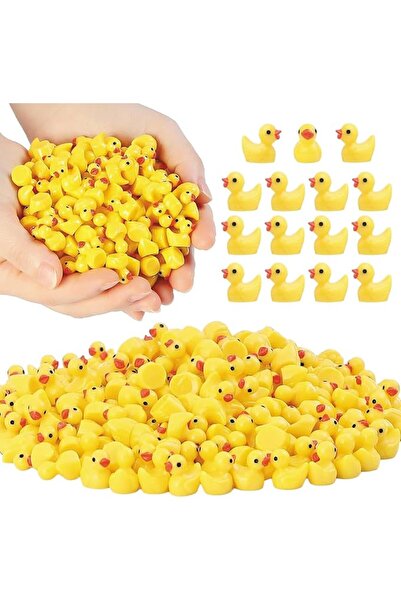 YsesoAi 100Pcs Mini Resin Ducks, Tiny Ducks Figurines Bulk for Miniature Doll...