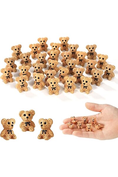 KASTWAVE Mini Resin Teddy Bear Figurines, Tiny Cute Miniature Bears for Fairy...