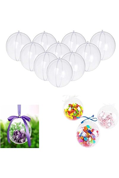 GENERAL Clear Plastic Fillable Christmas DIY Craft Ball Ornament - Pack of 10...