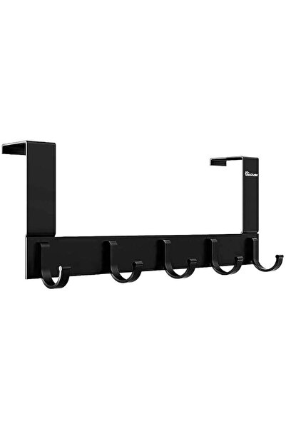 Anjuer Over The Door Hook Organizer Rack, Metal Coat Hanger Door 5 Hooks Hang...