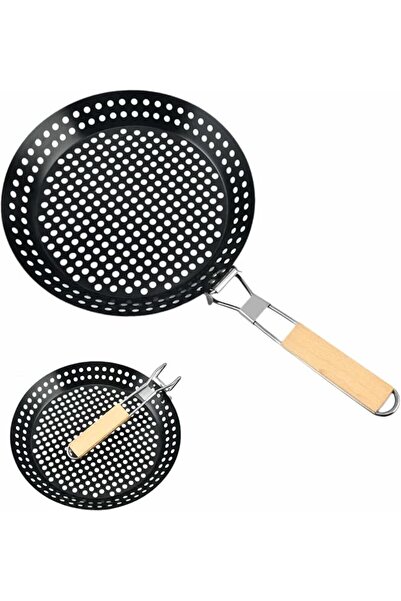 TERRIFI BBQ Folding Grill Pan, Stainless Steel Barbecue Grilling Basket with ...