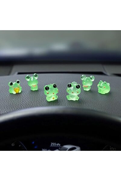 ELEPHANTBOAT ZORBES® 6pcs Car Ornaments Mini Resin Frog Figurines Glow-In-The...