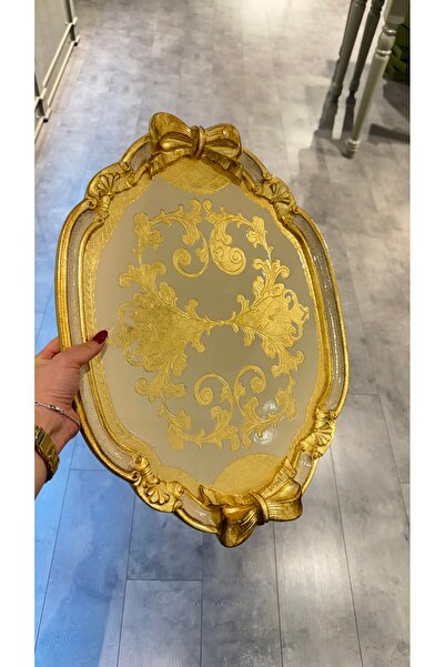 Genel Markalar ESTERHOMEDECOR Orijinal İtalyan Gül ağacı fiyonk model tepsi b...