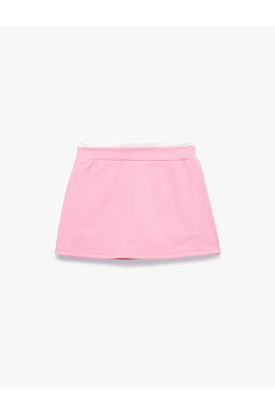 Koton High Waist Belt Detailed Comfortable Fit Mini Sports Shorts Skirt