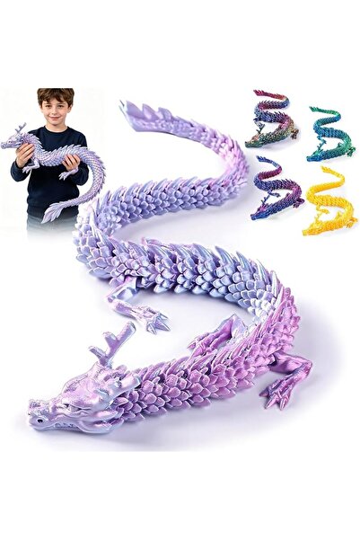 GENERAL 61cm 3D Printed Crystal Dragon by Andana, Flexible Jointed Dragon 3D ...