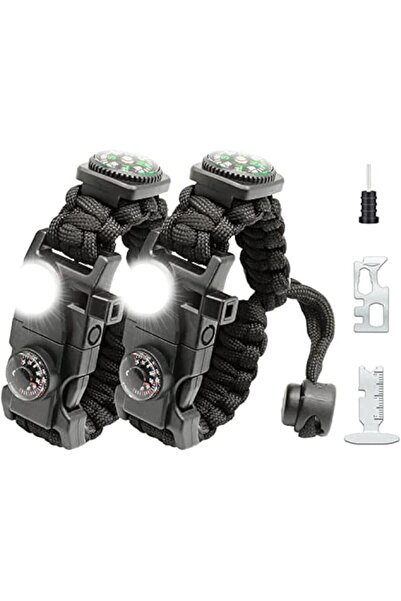 MAKINGTEC سوار باراكورد للنجاة 20 في 1 قابل للتعديل مع ضوء LED للطوارئ، ومقيا...