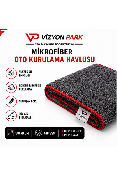Vizyon Park Süper Emici Araç Kurulama Bezi 50x70 Cm - Mutfak Havlusu & Kurulama Bezi