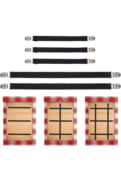 Yelajoy Table Cloth Holder Clips Hidden Strap 5 Pack - Adjustable Elasticity ...