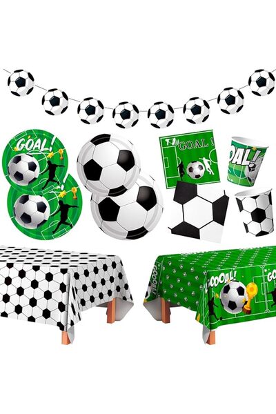 Generic Soccer Party Supplies for 24 Guests, 106pcs Sport Birthday Tableware Set