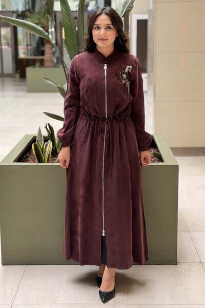 Nuss Beaded Chest, Drawstring Waist, Full Length Zippered Cupra Cap