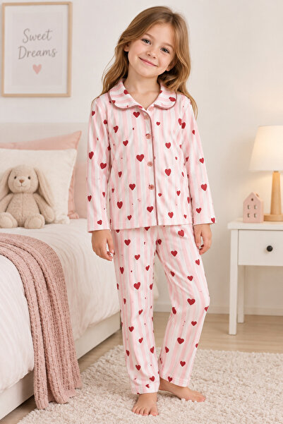 Harika KIDS Girl's Button-Down Printed Pajama Set