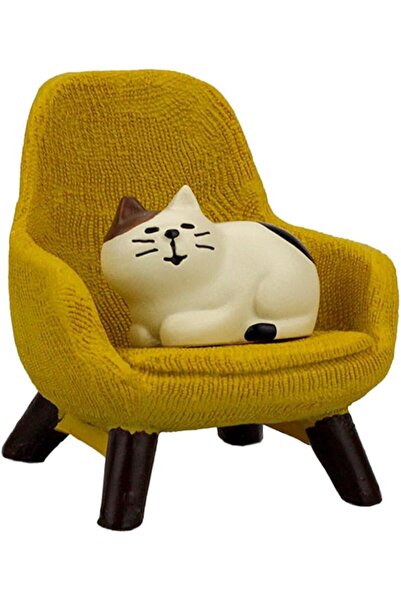 GENERAL Miniature Cat Figurines with Small Sofa, Resin Mini Cat Desk Accessor...
