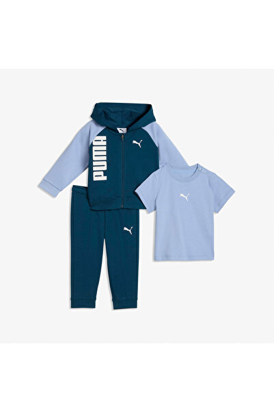 Puma Hooded Full Zip Çocuk Mavi Eşofman Takımı