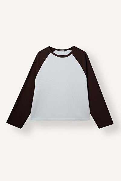 DeFacto Loose Fit Bisiklet Yaka Reglan Uzun Kollu Tişört I8200AX26AU
