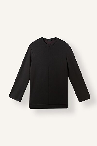 DeFacto Regular Fit Crew Neck Front Stitching Detailed Long Sleeve Tunic Basi...