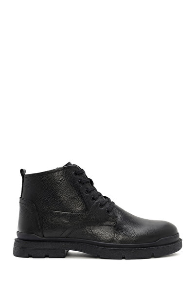 Derimod Men's Black Zippered Leather Casual Boots Wm600004Df