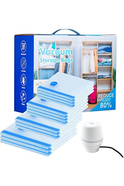 GENERAL Amenac 16 Pack Vacuum Storage Bags with Electric Pump (4 Jumbo, 4 Lar...