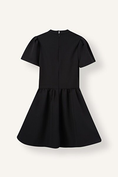 DeFacto Half Turtleneck Shirred Sleeve Flared Dress I8820Ax26Au