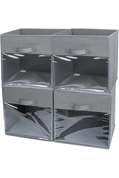 Yelajoy Storage Cubes Grey Foldable Closet Shelf Organizers
