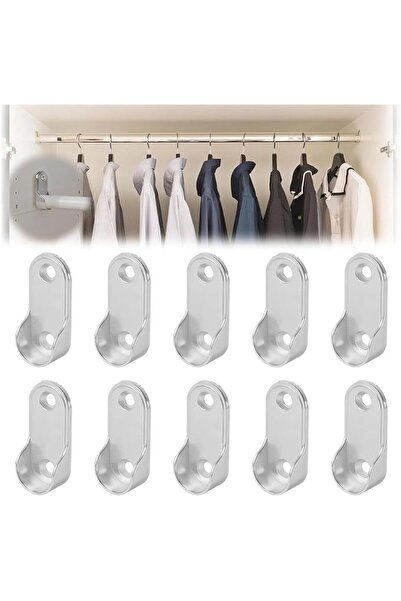 ToolHouse 10Pcs Closet Rod End Support, Closet Pole Socket for Wardrobe Rod S...