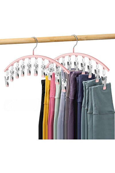TERRIFI 2 Pack Space Saving Metal Legging Organizer Hangers with 20 Rubber Co...