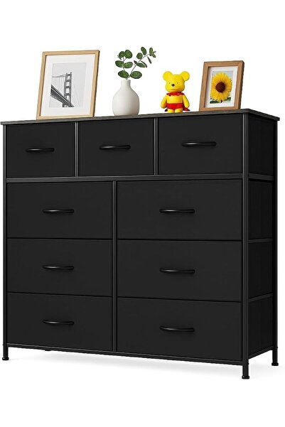GENERAL Multi-Purpose 9-Drawer Fabric Storage Cabinet Long Dresser with Funct...