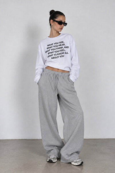 manicsellout Kadın Uzun Kollu Oversize Bisiklet Yaka %100 Pamuklu Siyah T-shirt