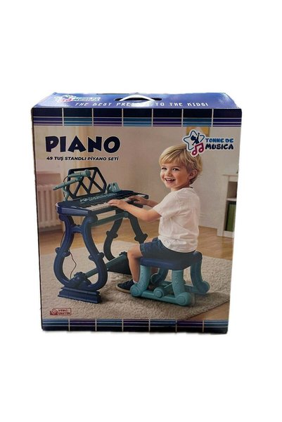 URT034-002 Ayaklı 49 Tuş Piano Org - Lacivert