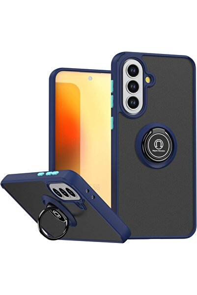 Rivor Samsung Galaxy A57 Uyumlu Kılıf Standlı Kamera Korumalı Kenarları Renkli Yüzüklü Sert Silikon Kapak