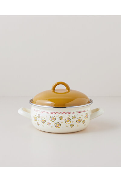 English Home Nostalgic Serenity Emaye Mini Tencere 18 cm Hardal