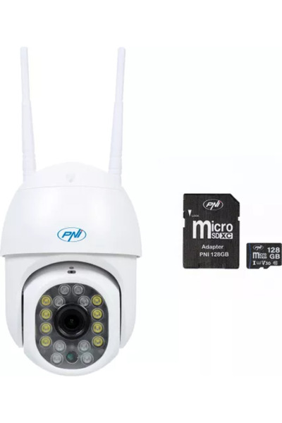 PNI Camera supraveghere video wireless IP440 WiFi PTZ 4MP si card de memorie ...