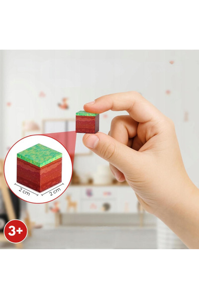 MINECRAFT Blocuri Magnetice pentru Copii, Set de Construcție 316 Piese, 300 Blocuri + 15 Figurine, Jucărie Creativă 3+ Ani