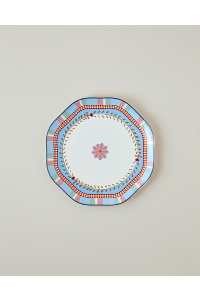 English Home Timeless Botanica New Bone Pasta Tabağı 20 cm Pembe - Mavi