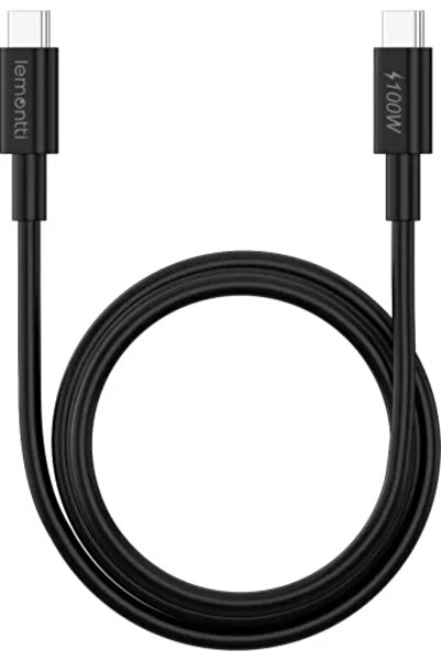 lemontti Cablu de încărcare rapidă Type-C la Type-C, PD, 100W, 2m, Negru