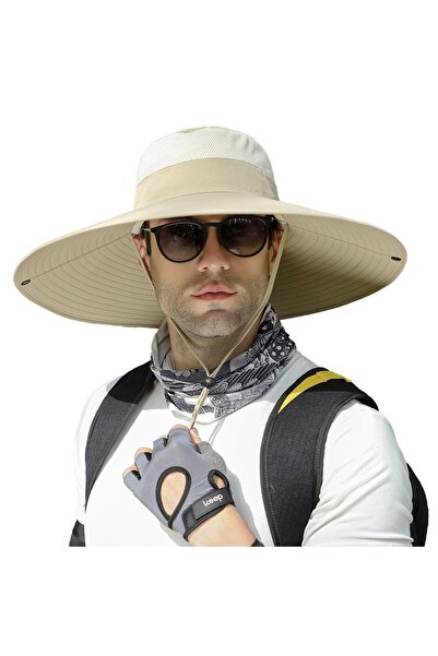 Noonedibs Căciulă de Soare cu Bor Larg pentru Bărbați, Protecție UV UPF 50+, ...